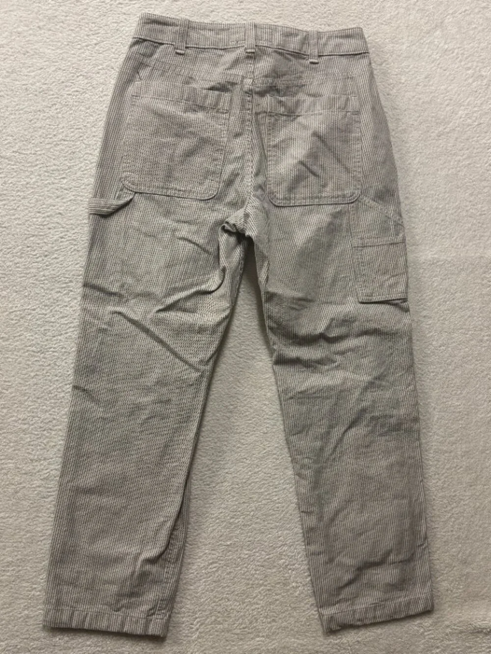 Abercrombie & Fitch Loose Carpenter Pants Mens 29x30 Striped Hickory Seersucker